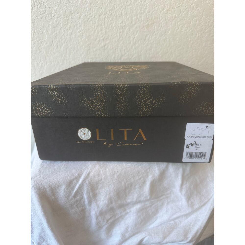 Lita by Ciara | Square Toe Mule in Silver - Picture 8 of 8